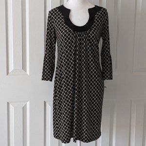 ENFOCUS STUDIO Women's Bell Sleeved Dress  Size 8  Black Tan  NWOT